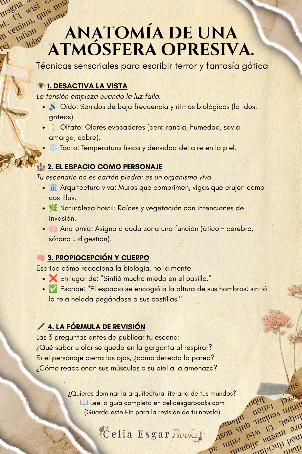 tecnicas sensoriales para escribir fantasía y terror