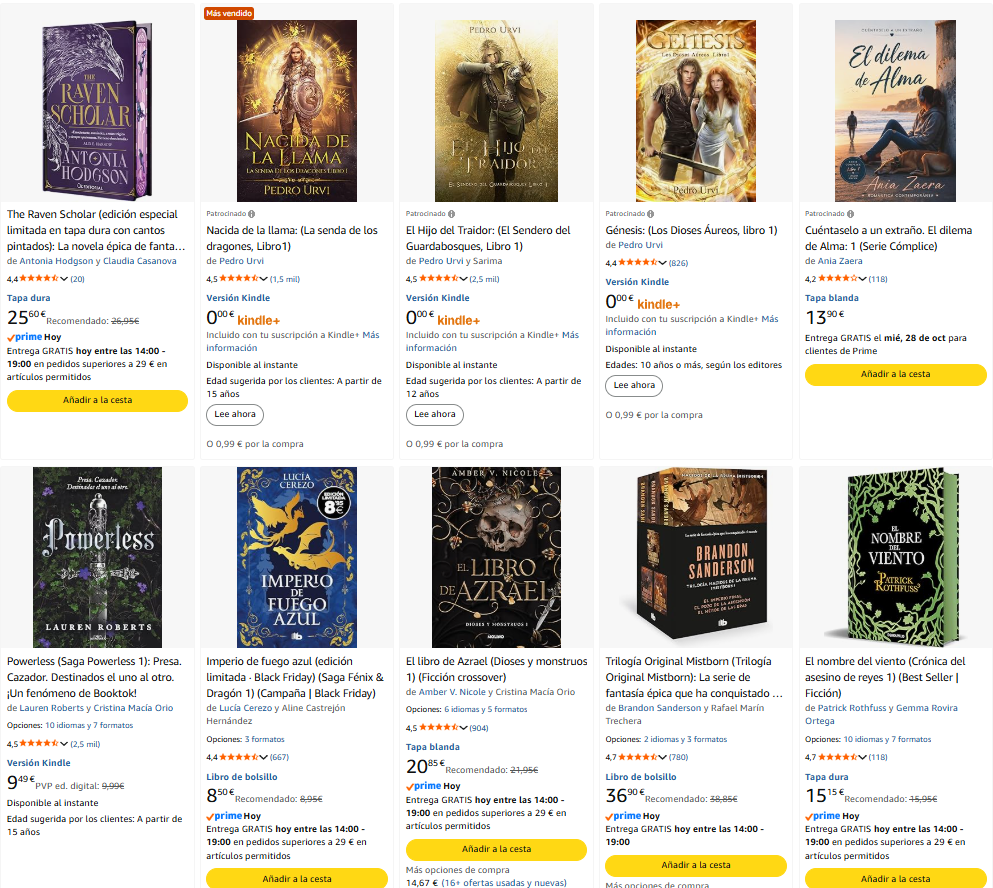 portadas fantasía épica en amazon